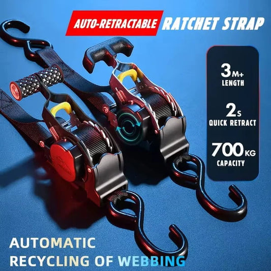 🔥🔥 Retractable Auto Ratchet Strap