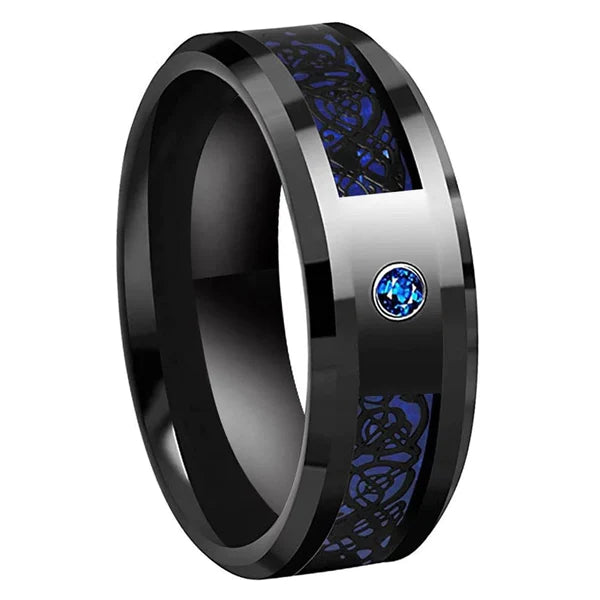 8mm titanium steel Celtic Dragon carbon ring🔥Last Day Promotion- SAVE 60% OFF🔥