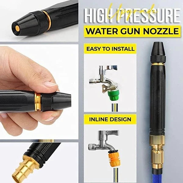 Portable High Pressure Washing Water Nozzle (Black)