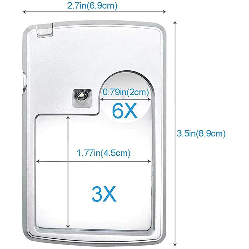 Shinerme™ LED Card Type Magnifier for Reading