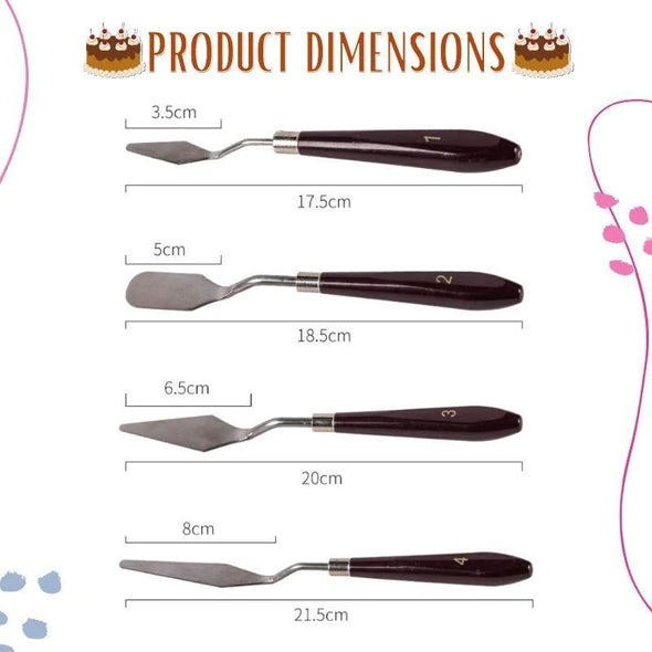 5pcs Stainless Steel Baking Pastry Spatulas