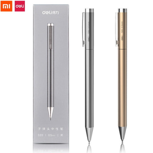 Xiaomi Deli Metal Signature Pen Ballpoint Pen 0.5MM Gel PREMEC Smooth Swiss Refill Black Ink Business Pen