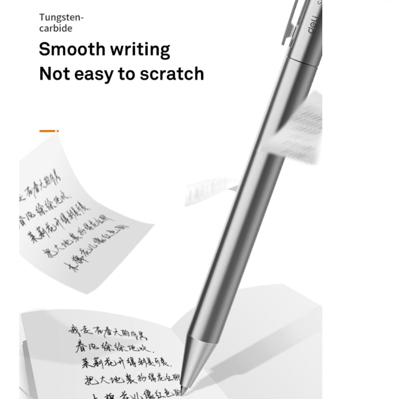 Xiaomi Deli Metal Signature Pen Ballpoint Pen 0.5MM Gel PREMEC Smooth Swiss Refill Black Ink Business Pen