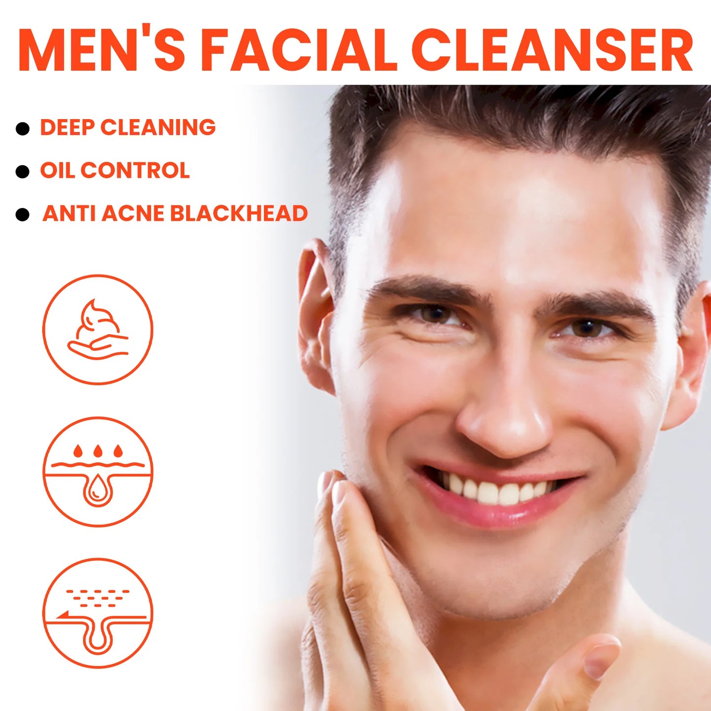 Men's Facial Deep Cleansing Pore Volcanic Rock Cleanser