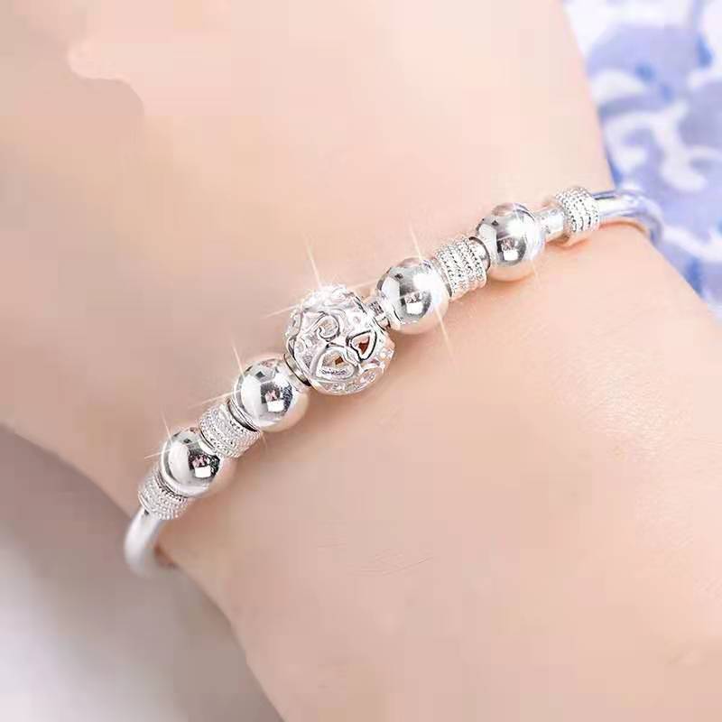 New Sterling Silver Transfer Beads Women's Bracelet