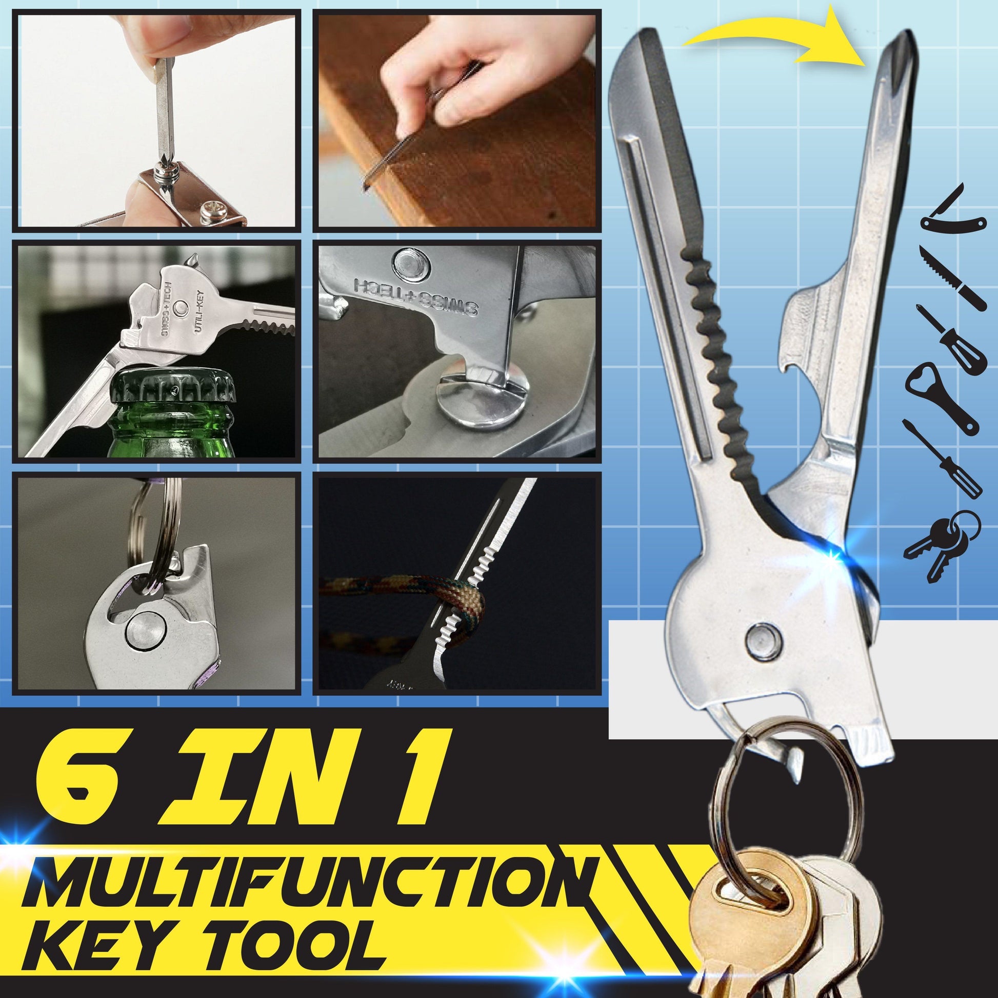 6 In 1 Multifunction Key Tool 1688 