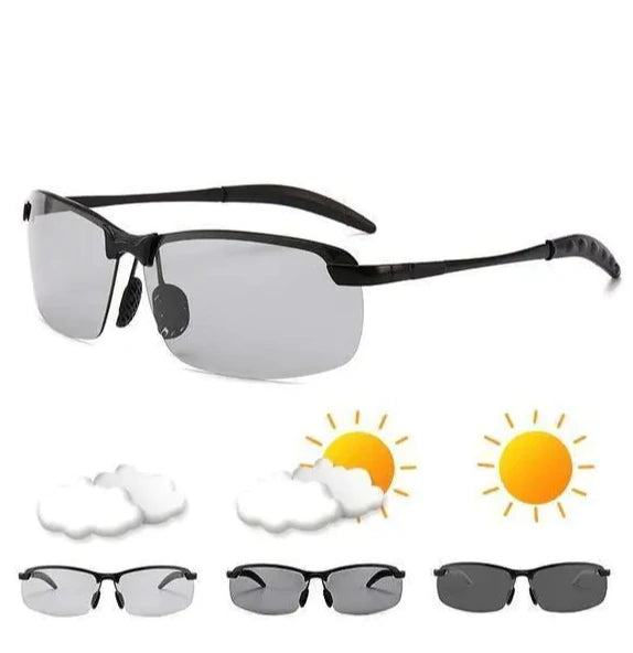 2022 New Fashion Men's Photochromic Sunglasses with Polarized Lens！