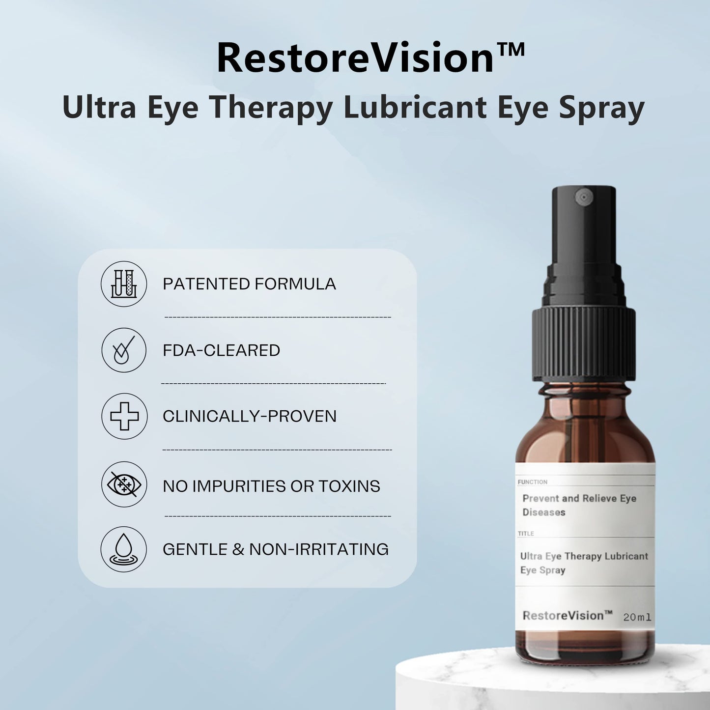 EELHOE™ Ultra Eye Therapy Lubricant Eye Spray, Perservative Free, Prevent and Relieve Eye Diseases, FDA Cleared Formula