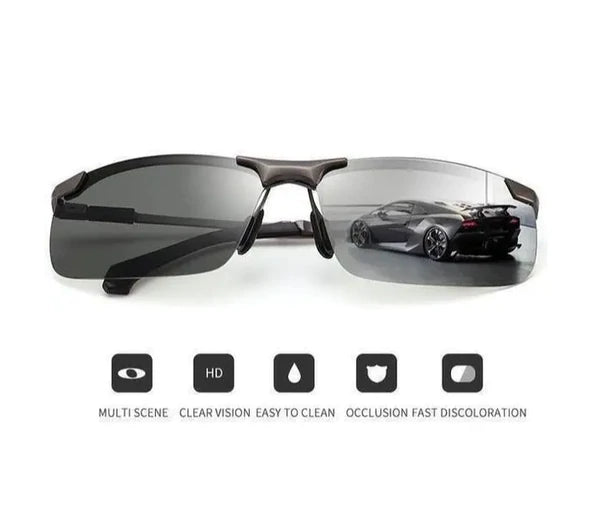 2022 New Fashion Men's Photochromic Sunglasses with Polarized Lens！